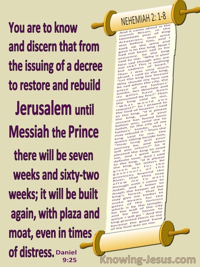 Daniel  9-25 From The Issuing Of A Decree To Rebuild Jerusalem (beige)